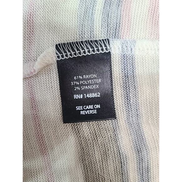 Torrid Multi Stripe Slub Knit Cardigan Women's 3X Open Front 3/4 Sleeves Stretch - Picture 6 of 7